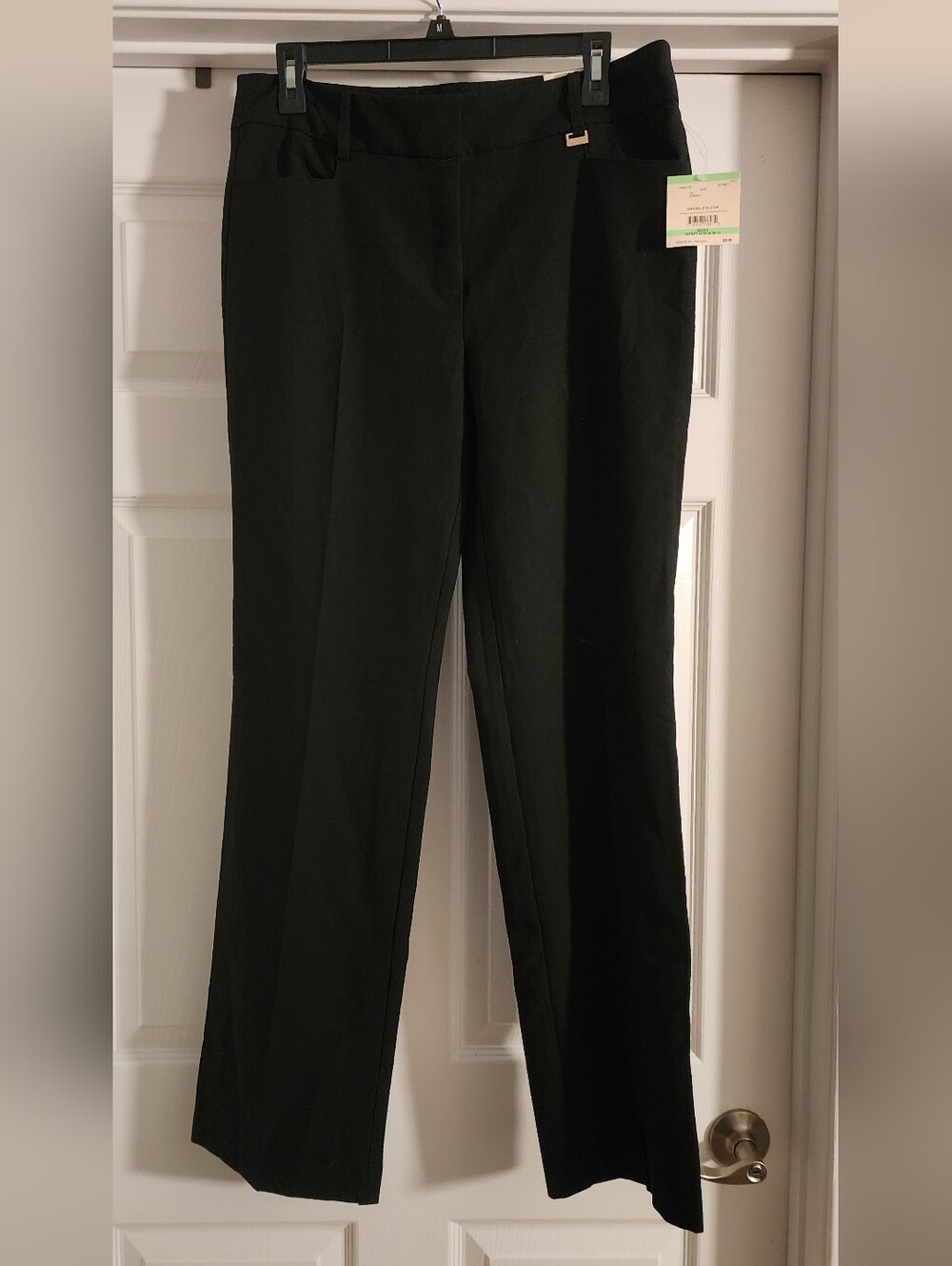 Anne Klein Black Straight-Leg Dress Pants